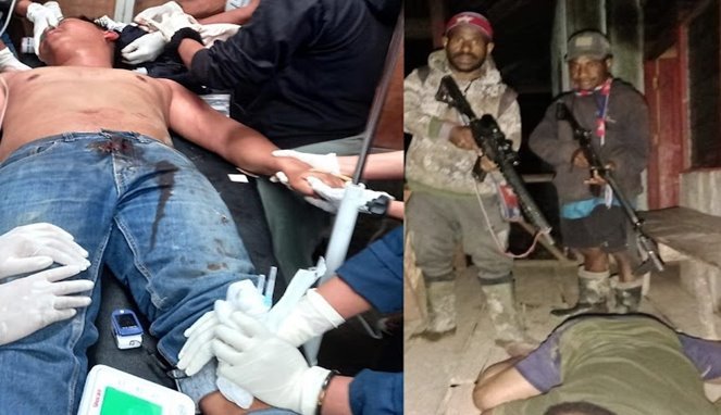 Korban Nortinus Tabuni mengalami luka tembak akibat rekoset munisi pada bagian pinggang sebelah kiri di evakuasi ke RSUD Ilaga