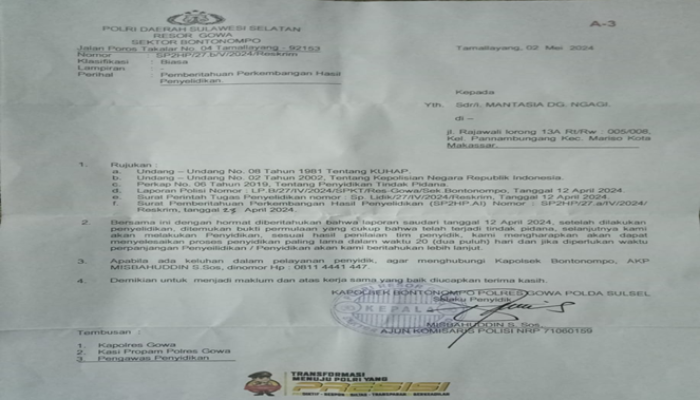 Pelaku Pengancaman Belum Ditahan, Kinerja Penyidik Dipertanyakan