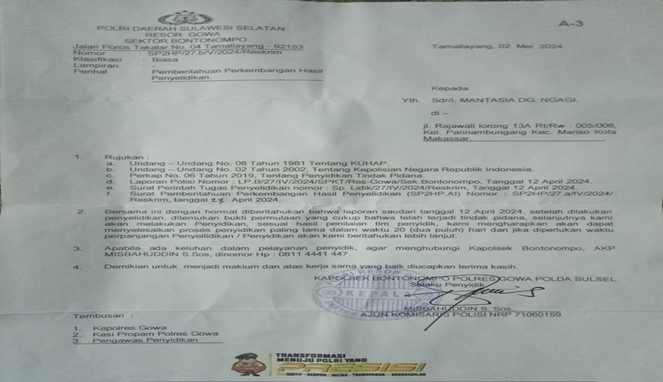 Pelaku Pengancaman Belum Ditahan, Kinerja Penyidik Dipertanyakan