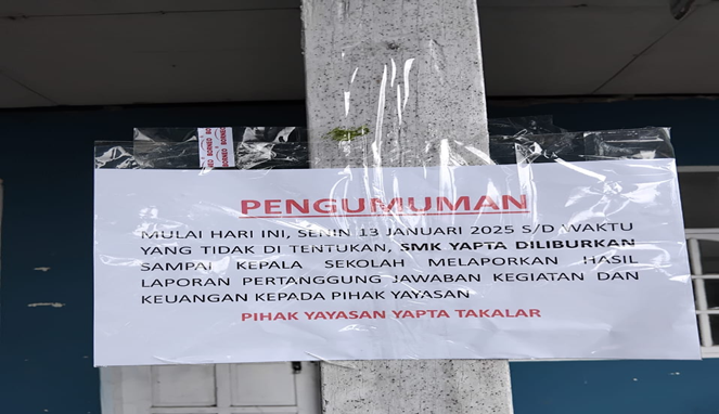 Libur Massal di SMK Yapta: Siswa Kebingungan, Yayasan Beri Ultimatum