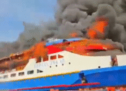 Kapal KM Barcelona Terbakar di Minahasa Utara, Penumpang Lompat ke Laut