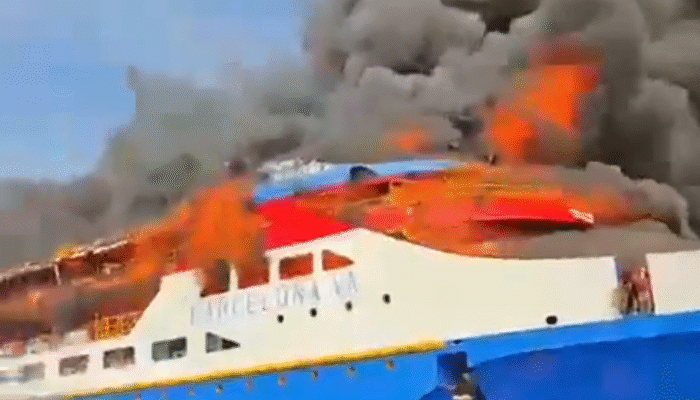 Kapal KM Barcelona Terbakar di Minahasa Utara, Penumpang Lompat ke Laut