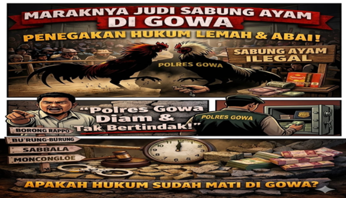 Terkuak! Sejumlah Wilayah di Gowa Diduga Jadi Sarang Judi Sabung Ayam