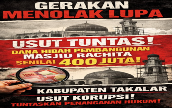 Gerakan Menolak Lupa Bongkar Dugaan Kejanggalan Dana Hibah Masjid Rachita Rp400 Juta