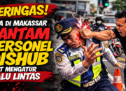 Beringas! Pria di Makassar Hantam Personel Dishub Saat Mengatur Lalu Lintas