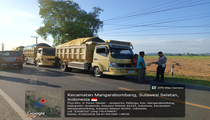 Polisi Takalar Turun ke Jalan, Kendaraan Overload Tak Lagi Bebas