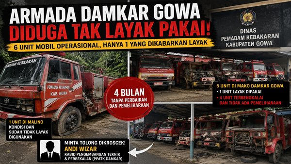 Kondisi Memprihatinkan Damkar Gowa, Warga Terancam Layanan Lambat Saat Kebakaran