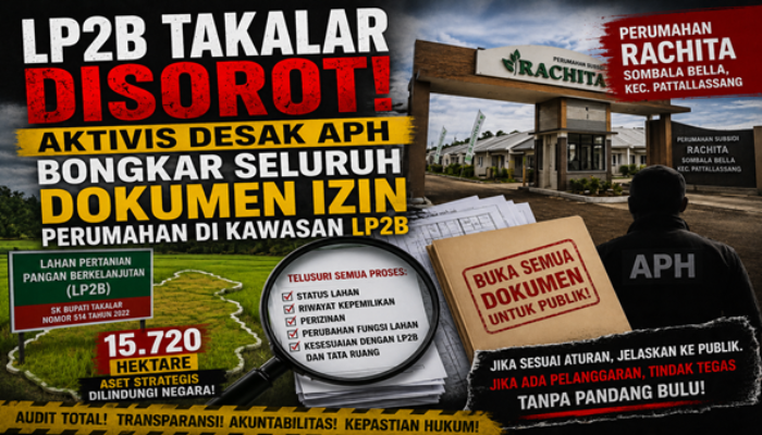 Jangan Ada yang Ditutupi! Aktivis Minta APH Buka Dokumen Perumahan Rachita di Kawasan LP2B