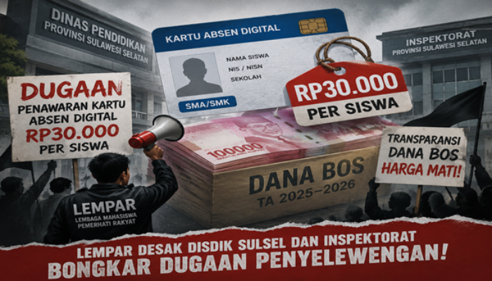 LEMPAR Desak Audit Dugaan Pengadaan Kartu Absen Digital, Dana BOS Dipertanyakan