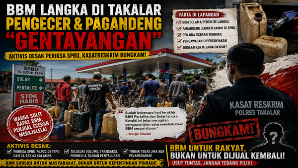 BBM Langka Bikin Rakyat Menjerit, Pagandeng dan Pengecer Justru Ramai di SPBU