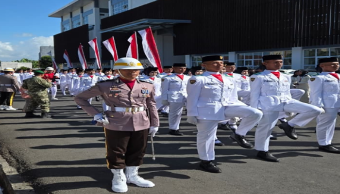 HUT ke-81 RI, Paskibra Polres Bulukumba Tuntaskan Tugas Pengibaran Bendera