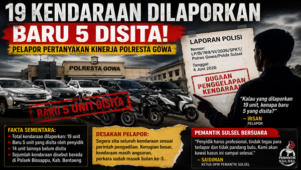 Sudah Berstatus Tersangka, 14 Kendaraan Belum Disita, Penanganan Kasus Gowa Dipertanyakan