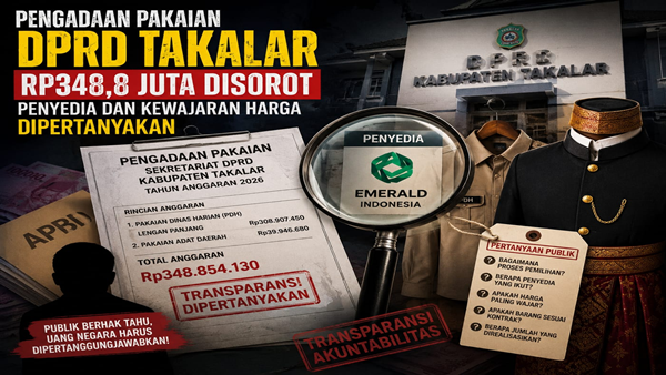 Rp348 Juta Belanja Pakaian DPRD Takalar Dipertanyakan, Sekwan Dalam Sorotan