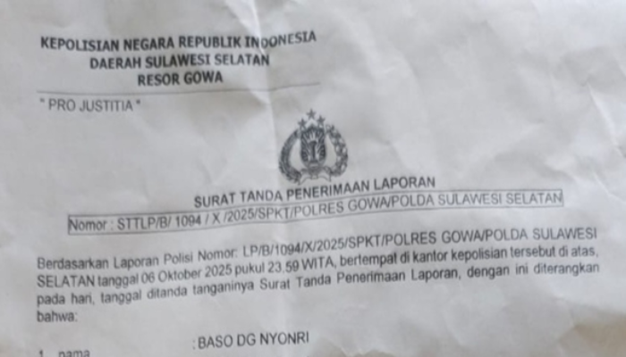 Laporan Penganiayaan Sejak 2025, Pesan Konfirmasi Dibaca Kanit Pidum Polresta Gowa Tanpa Jawaban