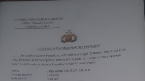Minta Kasus Ditindaklanjuti, Andi Abdul Hakim Adukan Dugaan Penghinaan ke Polres Bulukumba